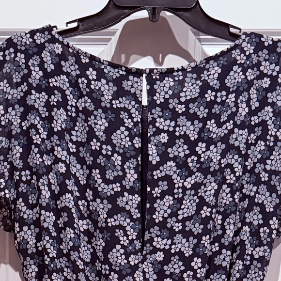 Michael Kors Navy Floral Wide-Leg Jumpsuit – Size Small - Picture 2 of 8